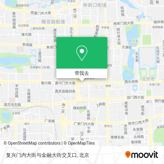 复兴门内大街与金融大街交叉口地图