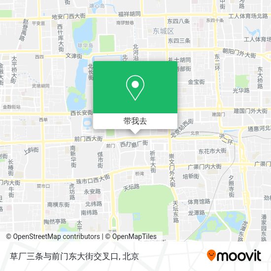 草厂三条与前门东大街交叉口地图