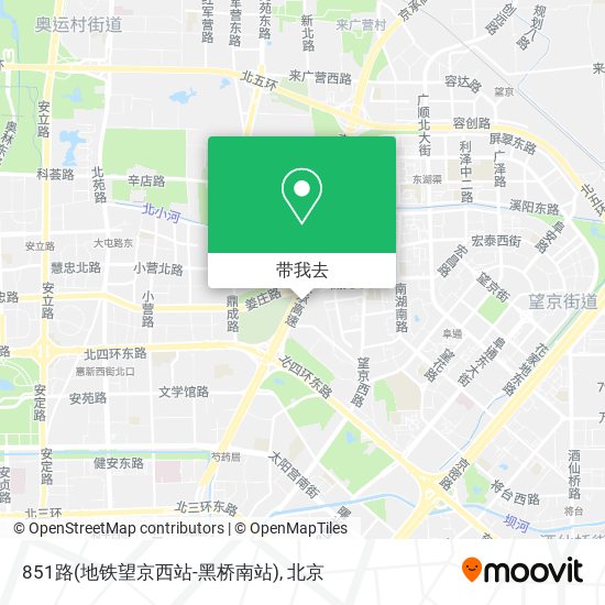 851路(地铁望京西站-黑桥南站)地图