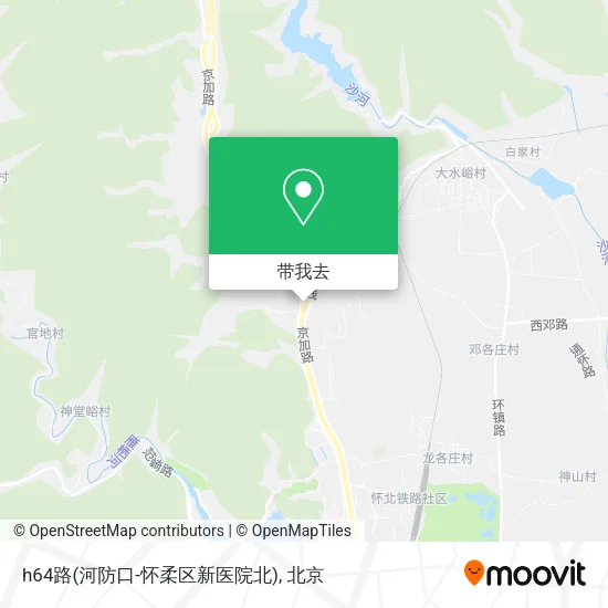 h64路(河防口-怀柔区新医院北)地图