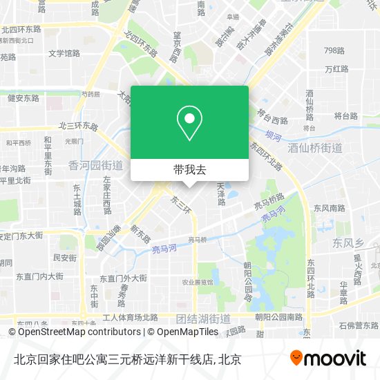 北京回家住吧公寓三元桥远洋新干线店地图