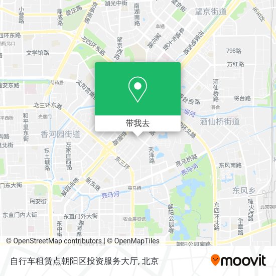 自行车租赁点朝阳区投资服务大厅地图