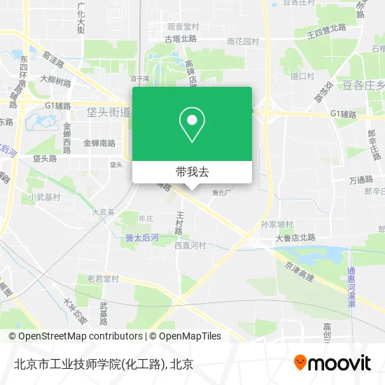 北京市工业技师学院(化工路)地图