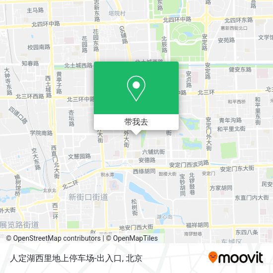 人定湖西里地上停车场-出入口地图
