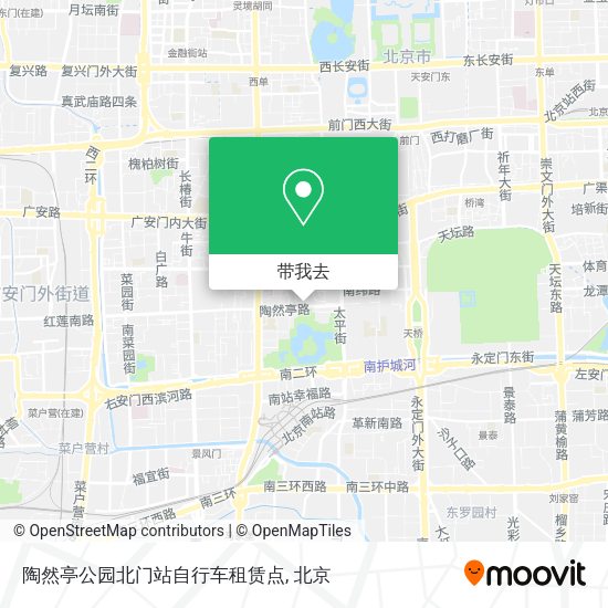 陶然亭公园北门站自行车租赁点地图