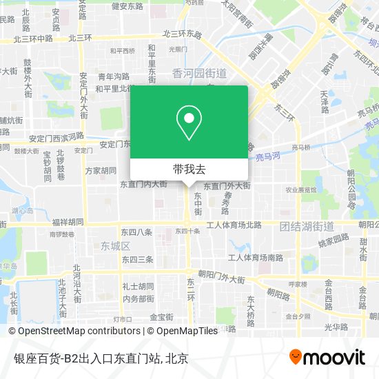 银座百货-B2出入口东直门站地图