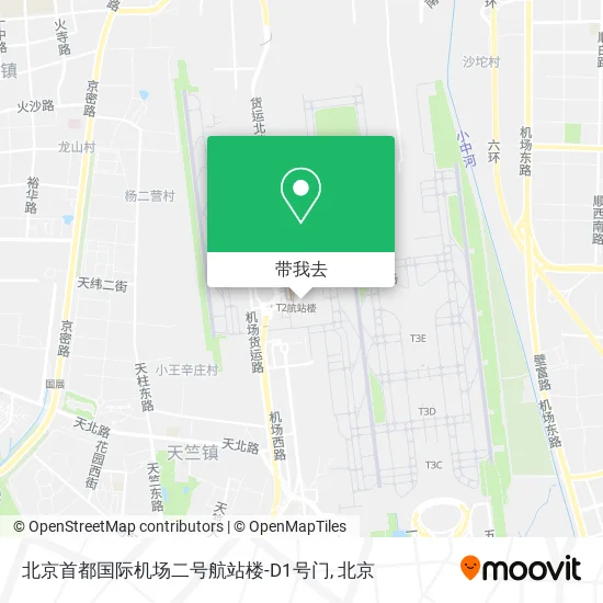 北京首都国际机场二号航站楼-D1号门地图