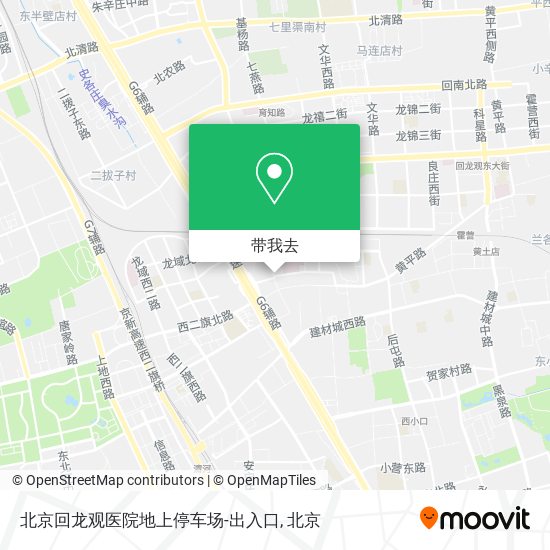 北京回龙观医院地上停车场-出入口地图