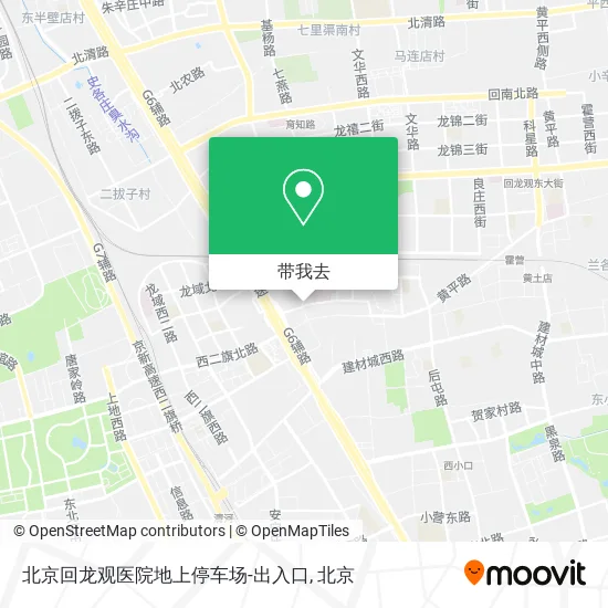 北京回龙观医院地上停车场-出入口地图