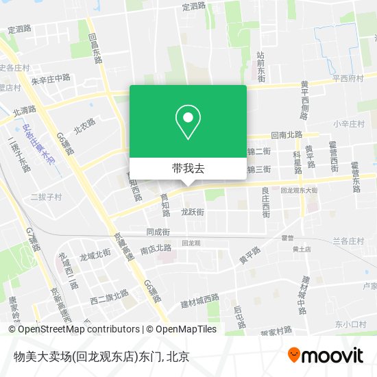 物美大卖场(回龙观东店)东门地图
