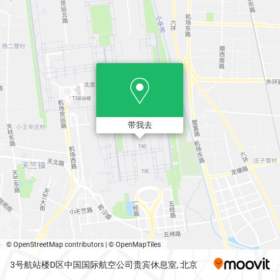 3号航站楼D区中国国际航空公司贵宾休息室地图