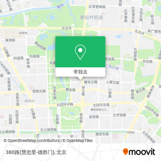 380路(慧忠里-德胜门)地图