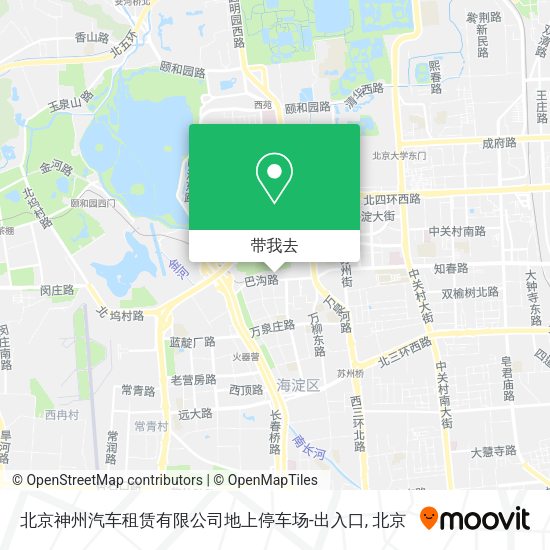 北京神州汽车租赁有限公司地上停车场-出入口地图