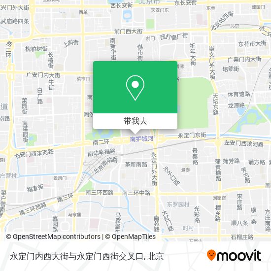 永定门内西大街与永定门西街交叉口地图