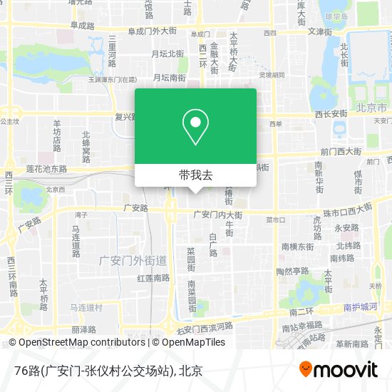 76路(广安门-张仪村公交场站)地图