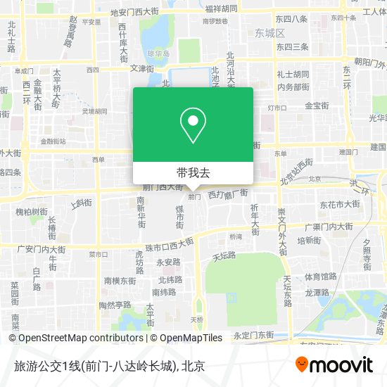 旅游公交1线(前门-八达岭长城)地图