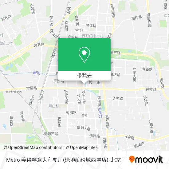 Metro 美得糅意大利餐厅(绿地缤纷城西岸店)地图