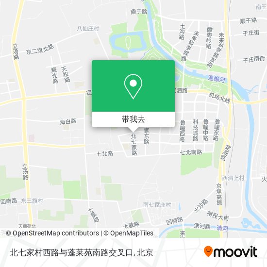 北七家村西路与蓬莱苑南路交叉口地图