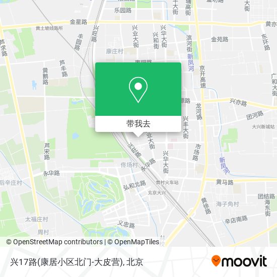 兴17路(康居小区北门-大皮营)地图