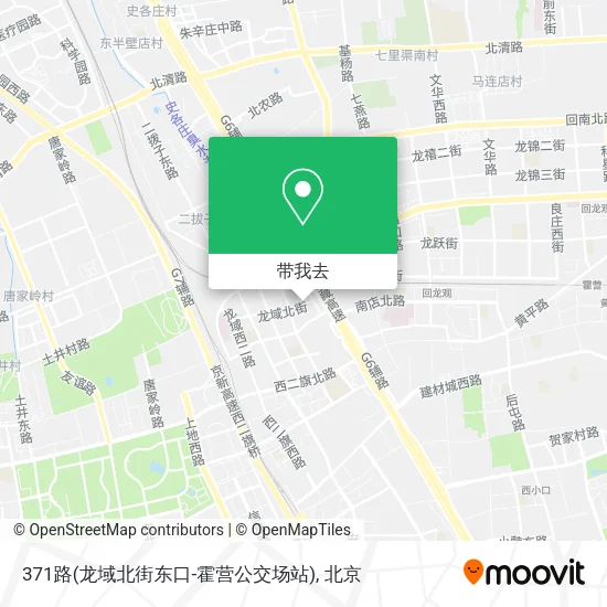 371路(龙域北街东口-霍营公交场站)地图