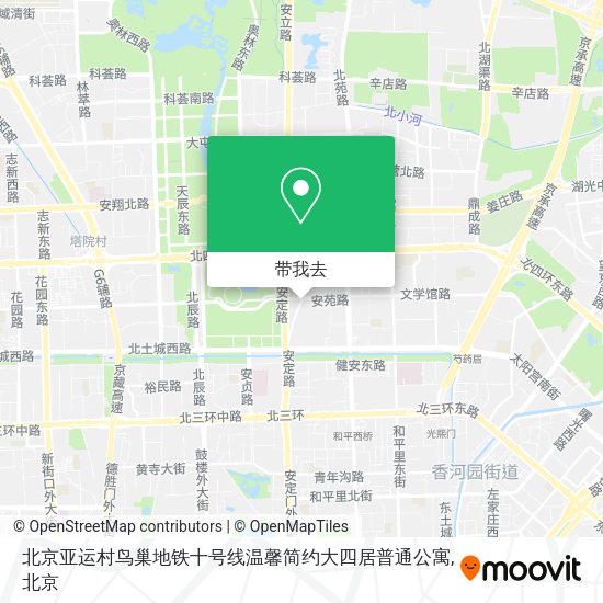 北京亚运村鸟巢地铁十号线温馨简约大四居普通公寓地图