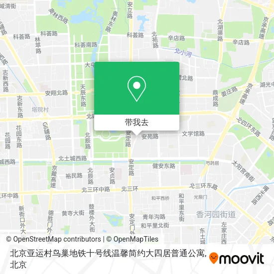 北京亚运村鸟巢地铁十号线温馨简约大四居普通公寓地图