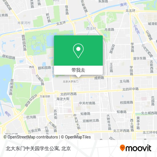 北大东门中关园学生公寓地图