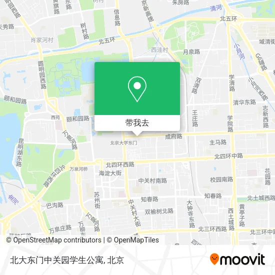 北大东门中关园学生公寓地图