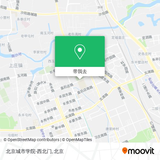 北京城市学院-西北门地图
