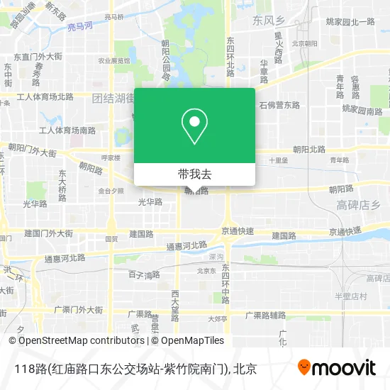 118路(红庙路口东公交场站-紫竹院南门)地图
