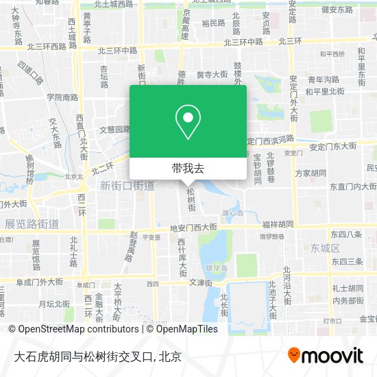 大石虎胡同与松树街交叉口地图