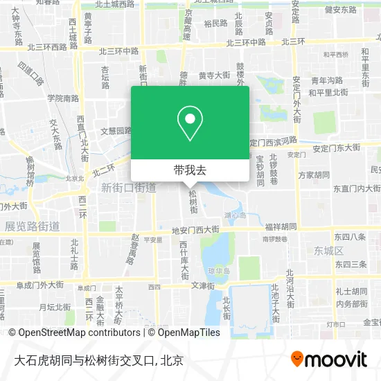 大石虎胡同与松树街交叉口地图