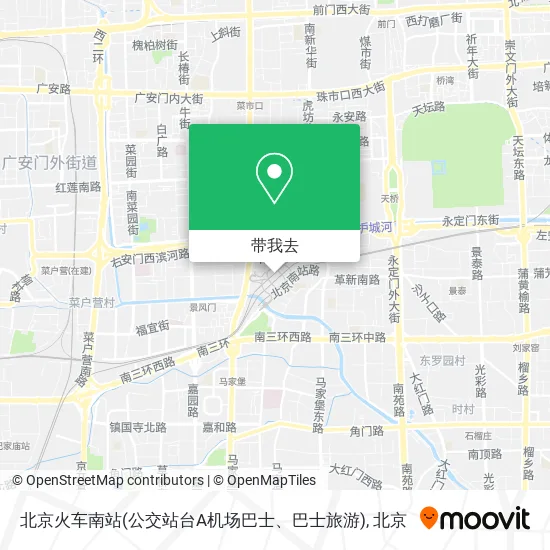 北京火车南站(公交站台A机场巴士、巴士旅游)地图