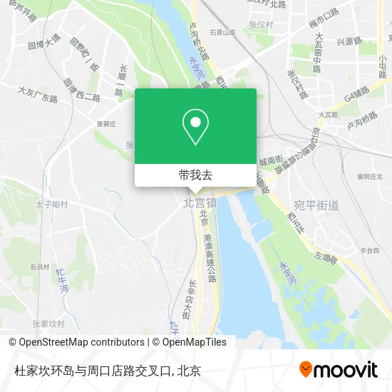 杜家坎环岛与周口店路交叉口地图