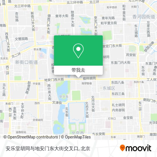 安乐堂胡同与地安门东大街交叉口地图