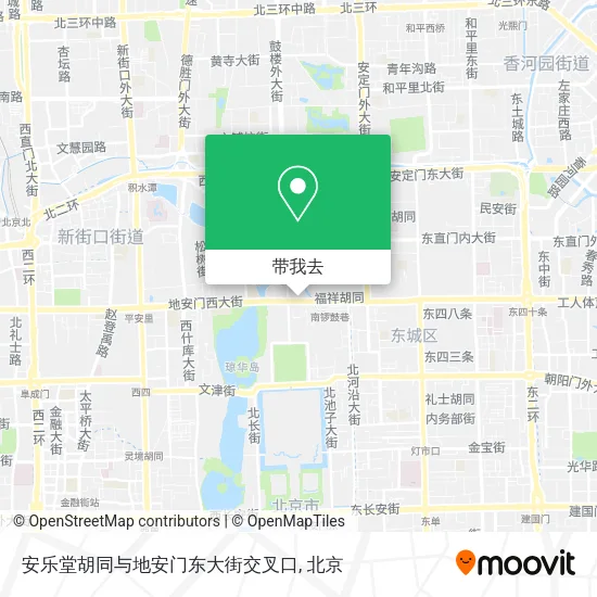 安乐堂胡同与地安门东大街交叉口地图