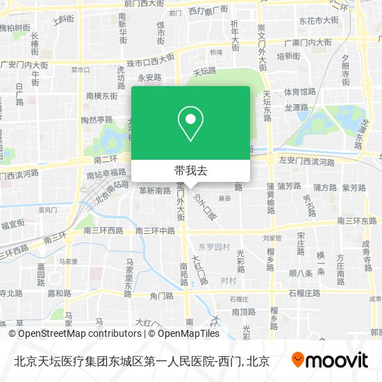 北京天坛医疗集团东城区第一人民医院-西门地图