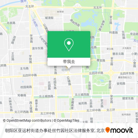 朝阳区亚运村街道办事处丝竹园社区法律服务室地图