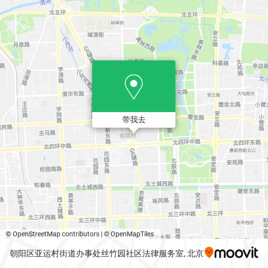朝阳区亚运村街道办事处丝竹园社区法律服务室地图