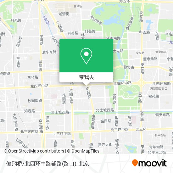 健翔桥/北四环中路辅路(路口)地图