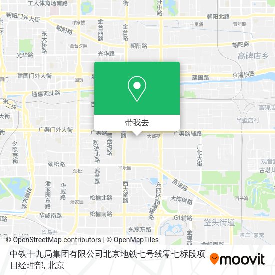 中铁十九局集团有限公司北京地铁七号线零七标段项目经理部地图