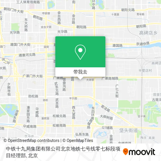 中铁十九局集团有限公司北京地铁七号线零七标段项目经理部地图