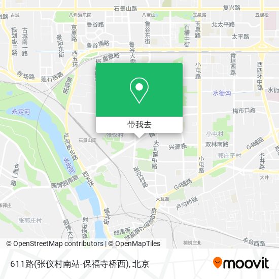 611路(张仪村南站-保福寺桥西)地图