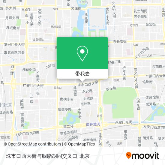 珠市口西大街与胭脂胡同交叉口地图