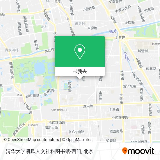 清华大学凯风人文社科图书馆-西门地图