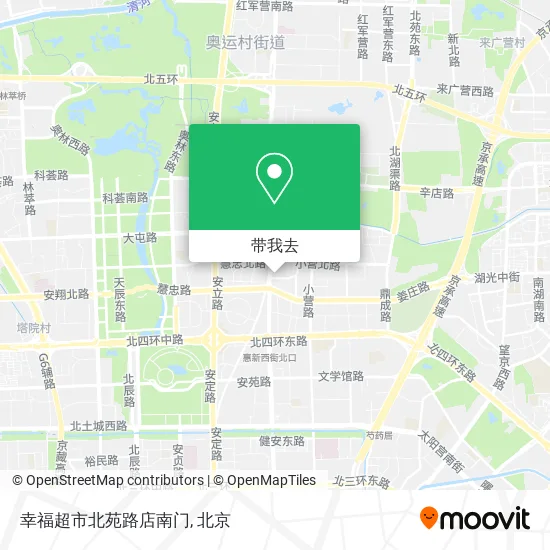 幸福超市北苑路店南门地图