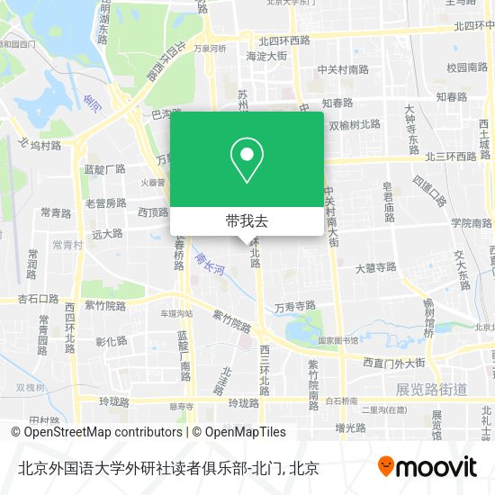 北京外国语大学外研社读者俱乐部-北门地图