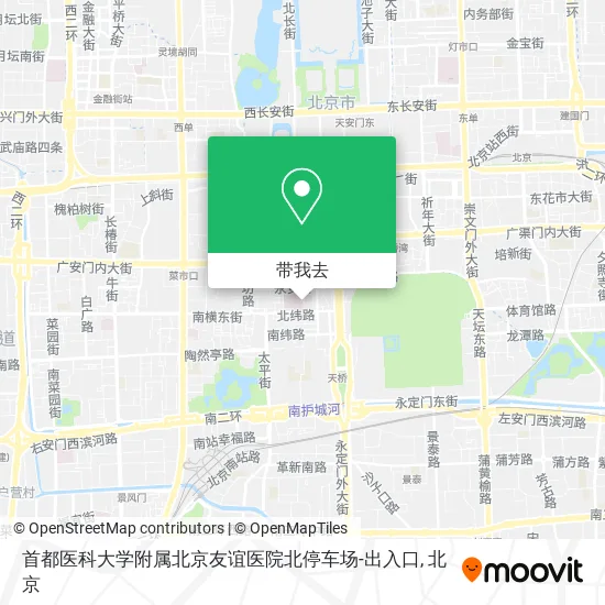 首都医科大学附属北京友谊医院北停车场-出入口地图