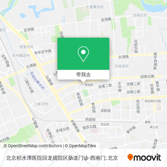 北京积水潭医院回龙观院区肠道门诊-西南门地图