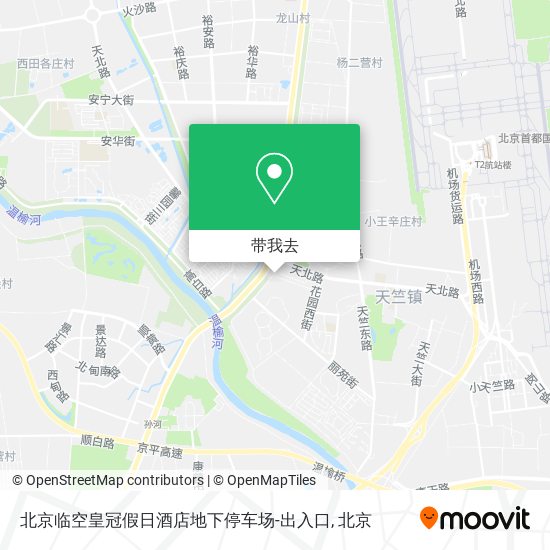北京临空皇冠假日酒店地下停车场-出入口地图